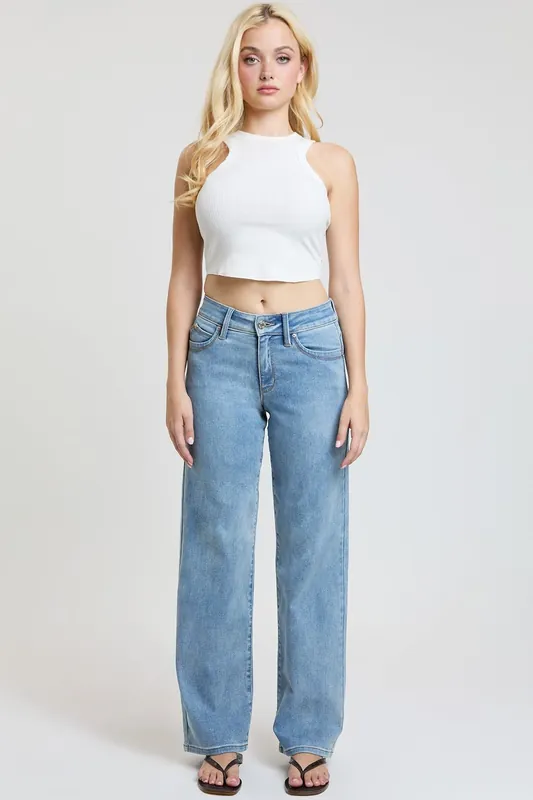Luxe High Rise “WannaBettaButt” Straight Jeans - YMI JEANS