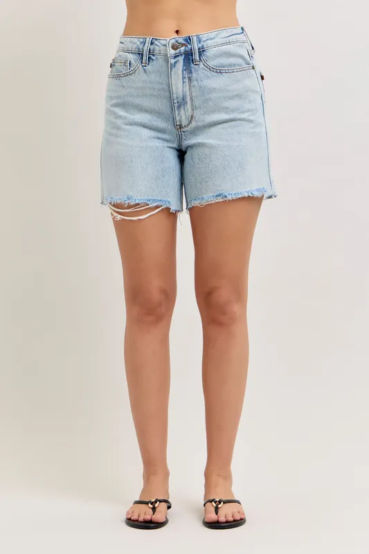 Evelyn Mid Rise Rigid Magic Dad Shorts - Judy Blue