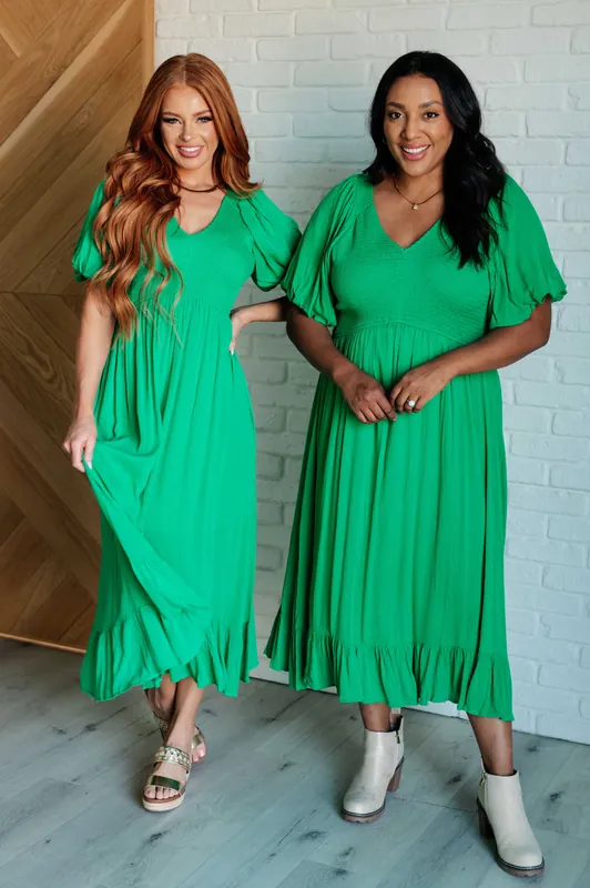 Catch a Cloud and Pin it Down Smocked Bodice Dress - Jodifil