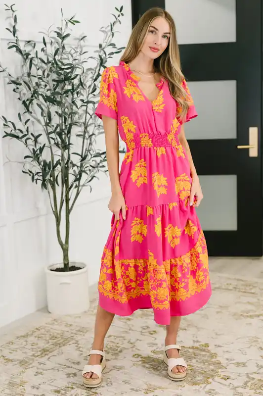 Whispering Willow V-Neck Dress