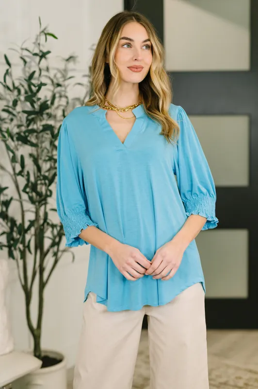 Lizzy Smock Top in Coastal - Dear Scarlett