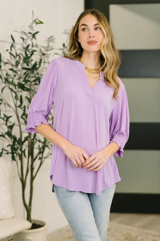 Lizzy Smock Top in Orchid - Dear Scarlett