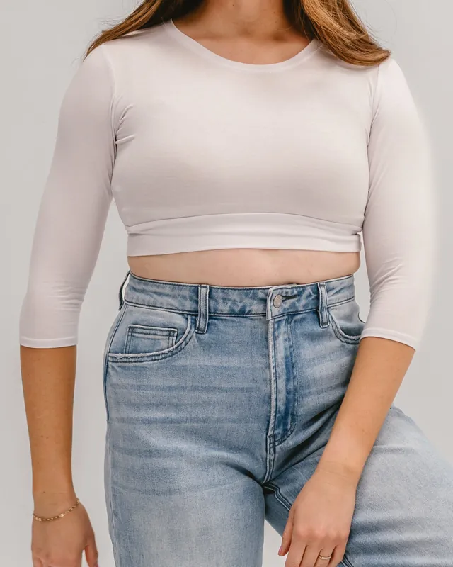 Crew Neck 3/4 Sleeve Halftee - HALFTEE Layering Fashions