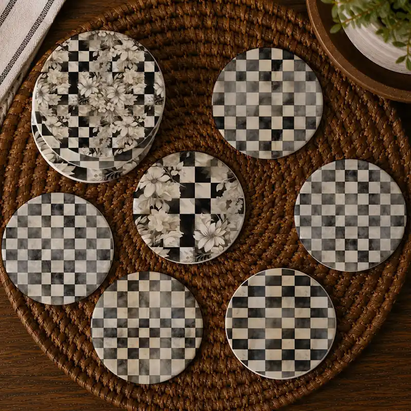 Courtly Check Coasters - Gia Roma