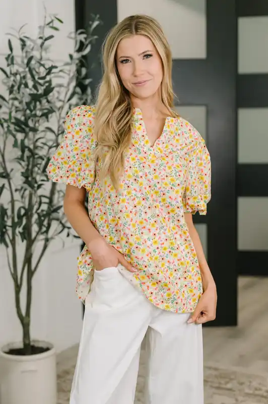 Seven Days a Week Balloon Sleeve Blouse - Haptics