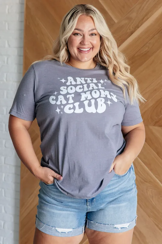 Antisocial Cat Mom Graphic Tee - The Dapper Squirrel