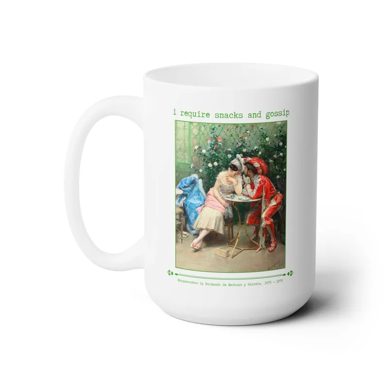 I Require Snacks and Gossip Coffee Mug - Opal and June