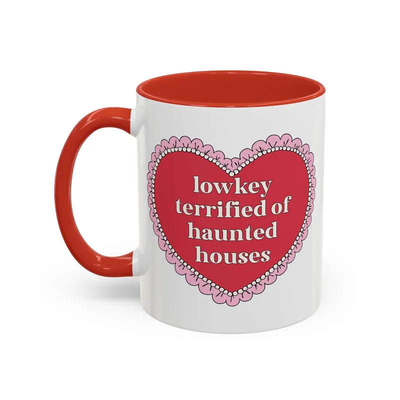 Lowkey Terrified of Haunted Houses Coffee Mug - Opal and June