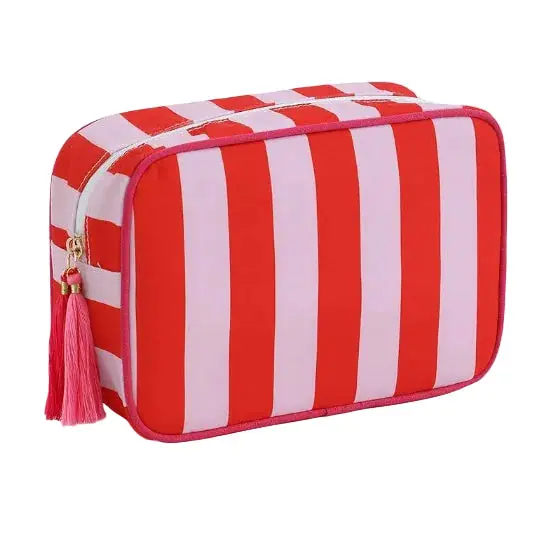 Cabana Stripe Pouch in Red - Shop Fête