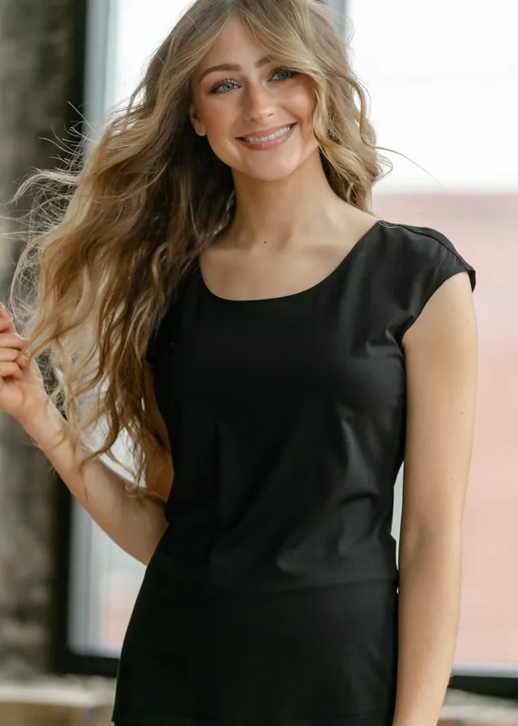 Classic Black Cap Sleeve Tank - Inherit Co.