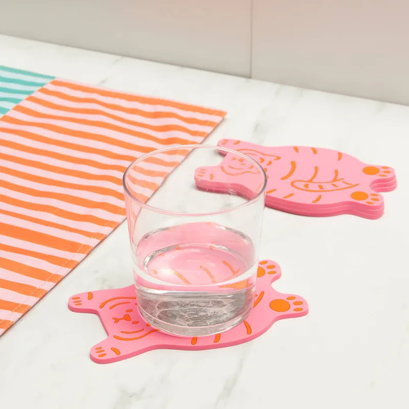 Pink Tiger Coaster Set (4 pack) - Shop Fête