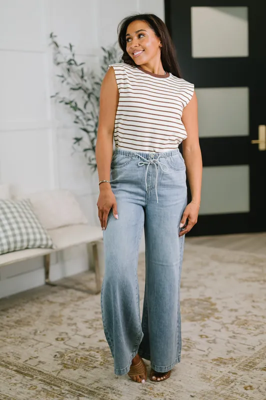 Monica High Waist Palazzo Featherweight with Drawcord - Judy Blue
