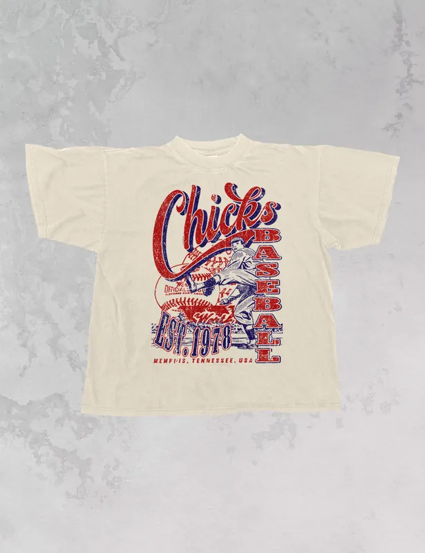 Chicks Baseball Oversized TShirt - the Clandestine Underground