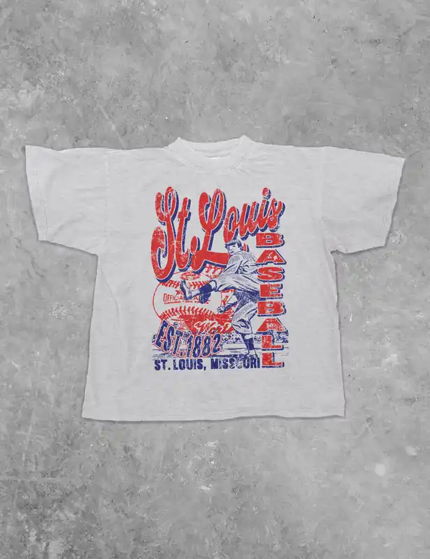St. Louis Baseball Boxy Cotton TShirt - the Clandestine Underground