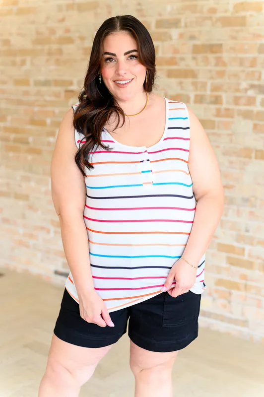 Need A Favor Colorful Henley Tank - One Eleven North