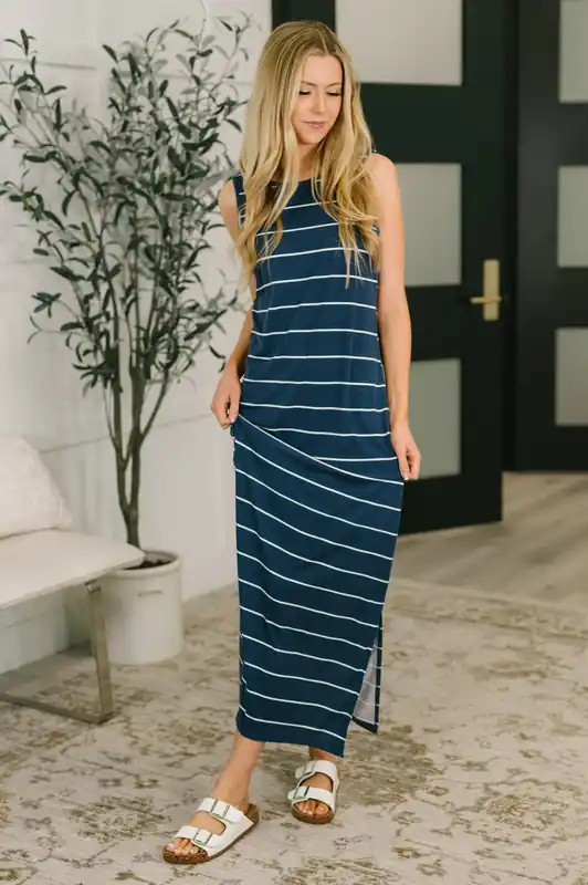What a View Striped Sleeveless Maxi - One Eleven North