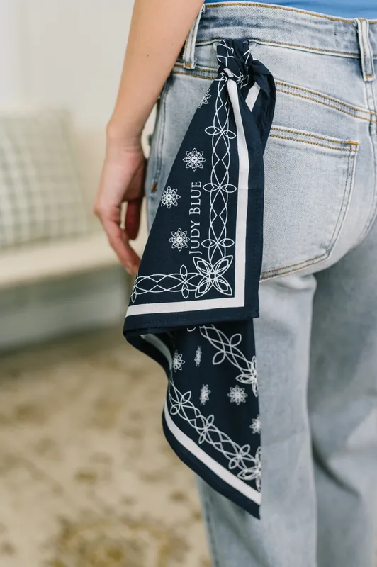 Alex Mid Rise Boyfriend Jean with Bandana Loop - Judy Blue
