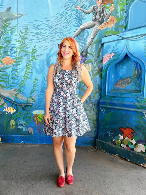Coral Skater Dress - Retrolicious