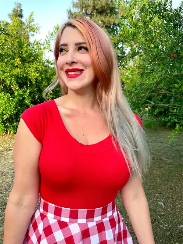 Retro Boat Neck Top in Red - Retrolicious