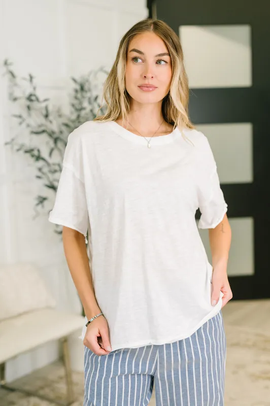 Just Like That Relaxed Heather Tee in Ivory - Dear Scarlett