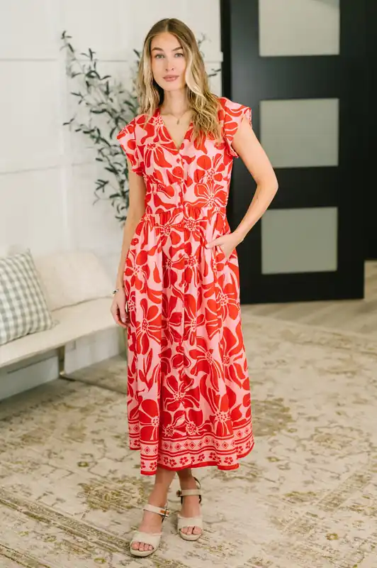 Just Yesterday Front Button Down Dress - One Eleven North