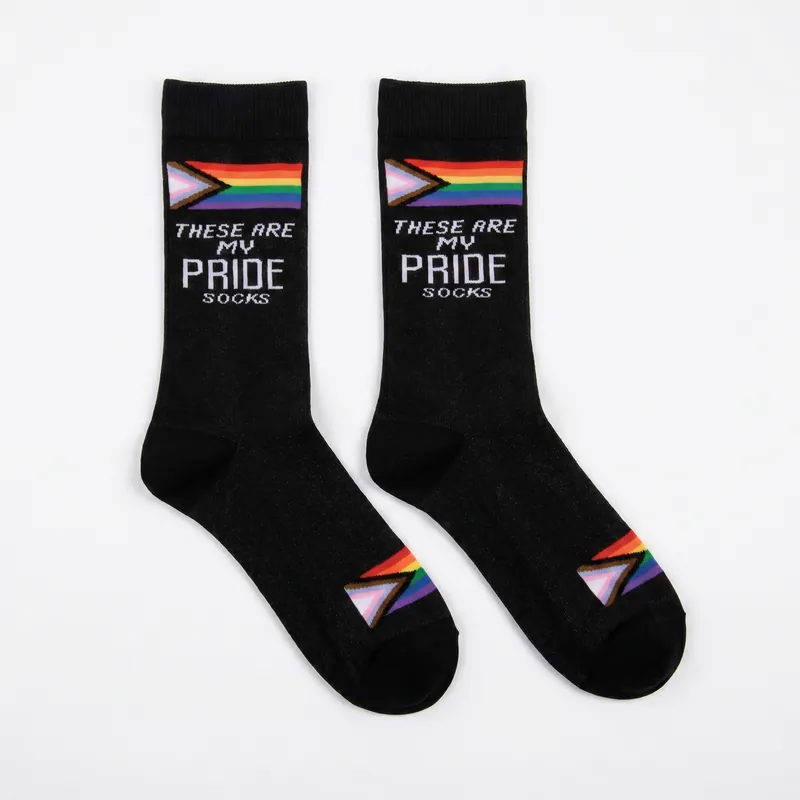 These Are My Pride Socks | LGBTQ+ Rainbow and Black - The Bullish Store