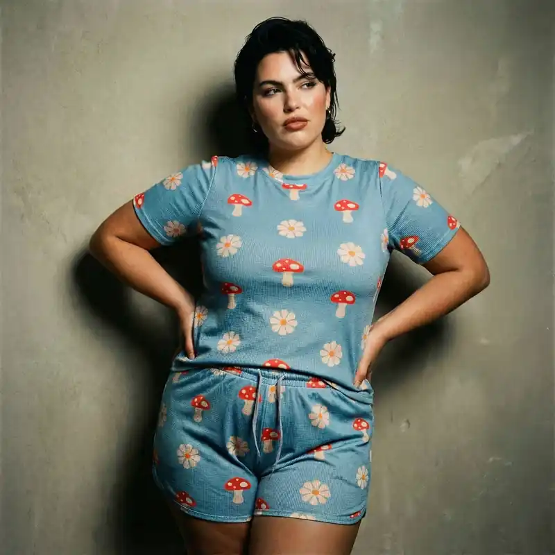 Waffle Fabric Printed Matching Shorts Set - The Bullish Store