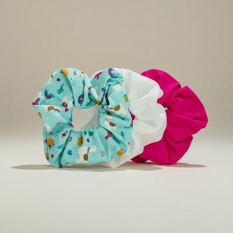 3 Pack Happy Llama Scrunchies - The Bullish Store