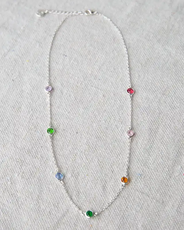 Silver Pop of Color Necklace - Downeast