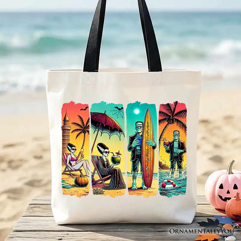Frankenstein's Beach Vacation Tote Bag - OrnamentallyYou