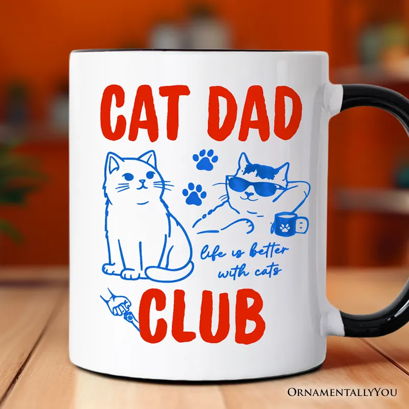 Cat Dad Club Retro Mug - OrnamentallyYou