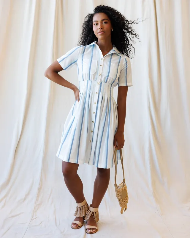 Seaside Stripe Dress - Downeast