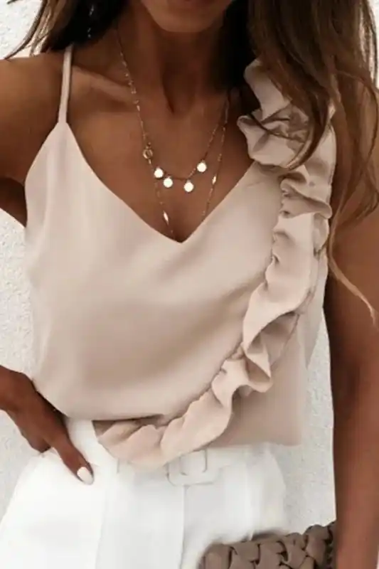 Satin Ruffle Cami Top - Adelyne's Boutique & Gifts