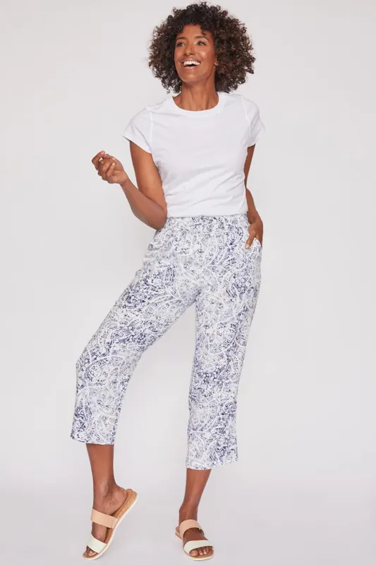 Linen Lounge Pants with Elastic Waistband - YMI JEANS