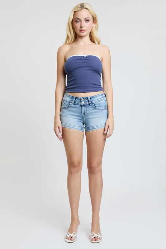 WannaBettaButt 2 Button Denim Shorts - YMI JEANS