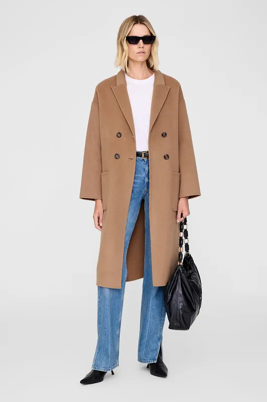 Dylan Coat - Camel Cashmere Blend