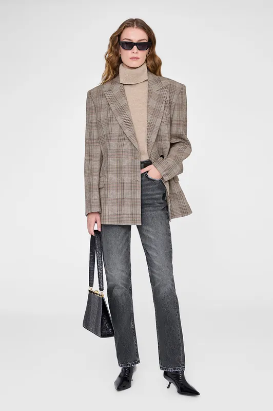 Aretha Blazer - Brown Plaid