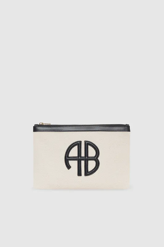 Lili Pouch - Natural Canvas With Black