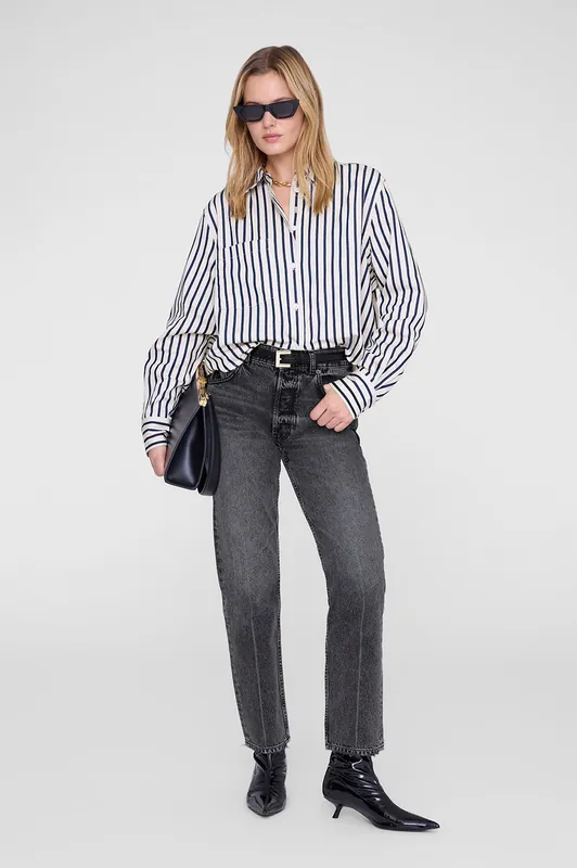 Essie Cropped Shirt - Maritime Stripe