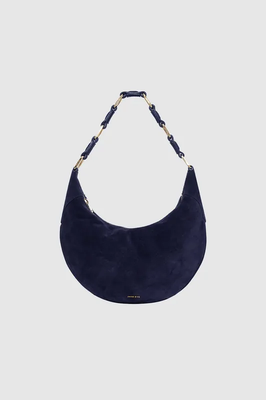 Kate Hobo Bag - Navy Suede
