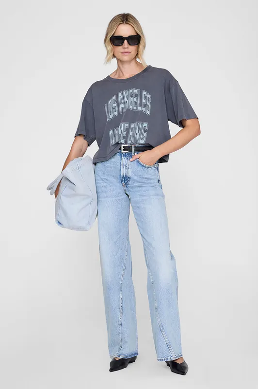 Johnny Cropped Tee - Washed Grey
