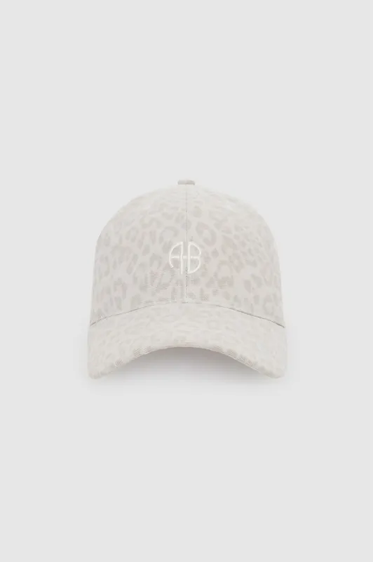 Jeremy Baseball Cap Ab - Washed White Leopard