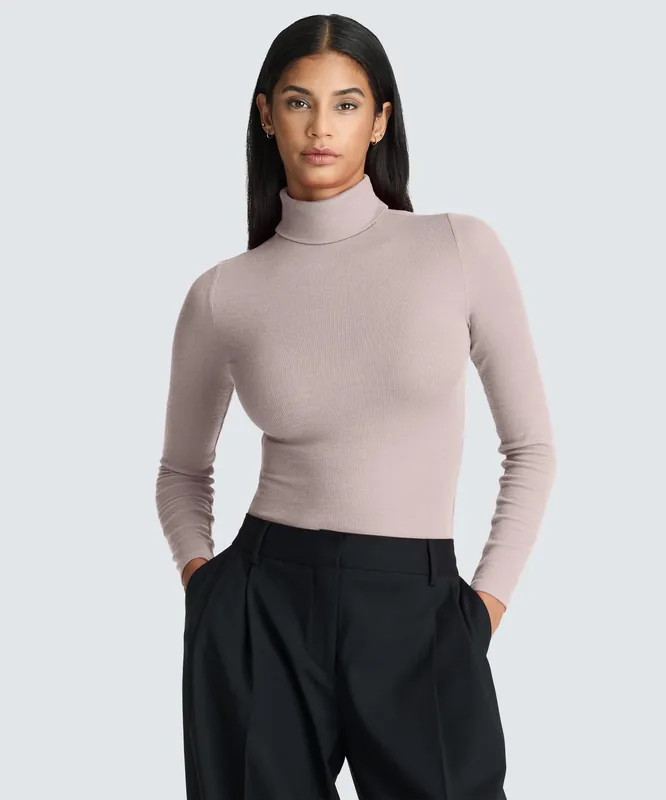 Women's Rib Turtle Neck Long Sleeve - Unbound Merino