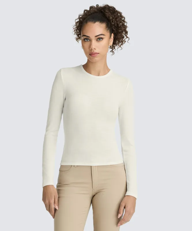 Women's Rib Fitted Long Sleeve Crew - Unbound Merino
