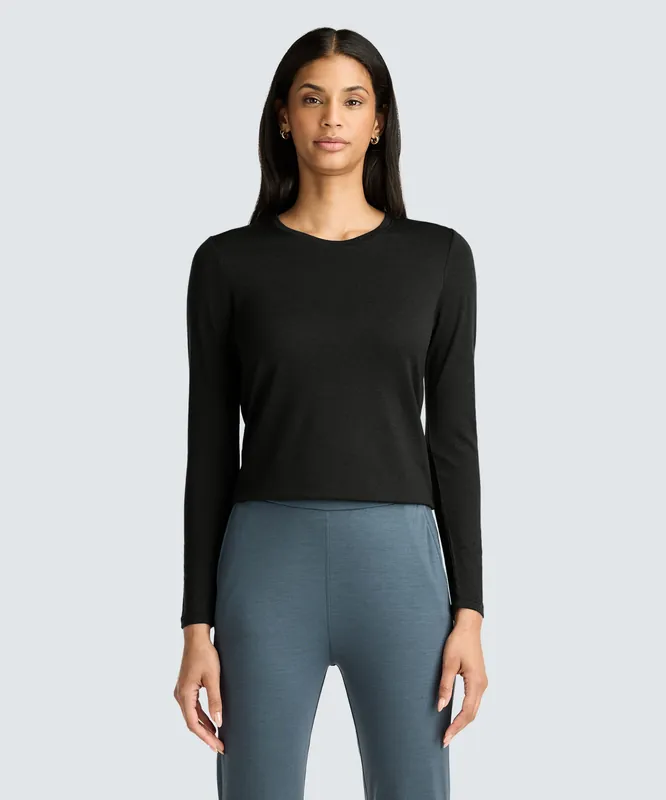 Women's Petite Long Sleeve Merino Crew - Unbound Merino