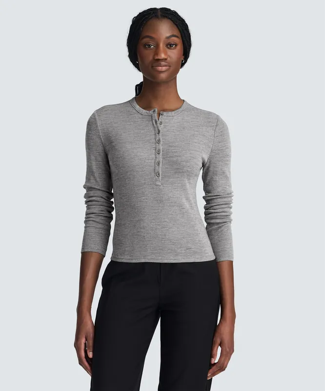 Women's Merino Rib Henley - Unbound Merino
