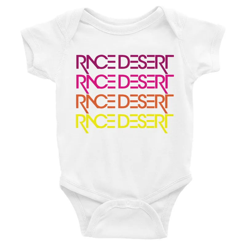 Babies Race Desert Sunset Onesie - White