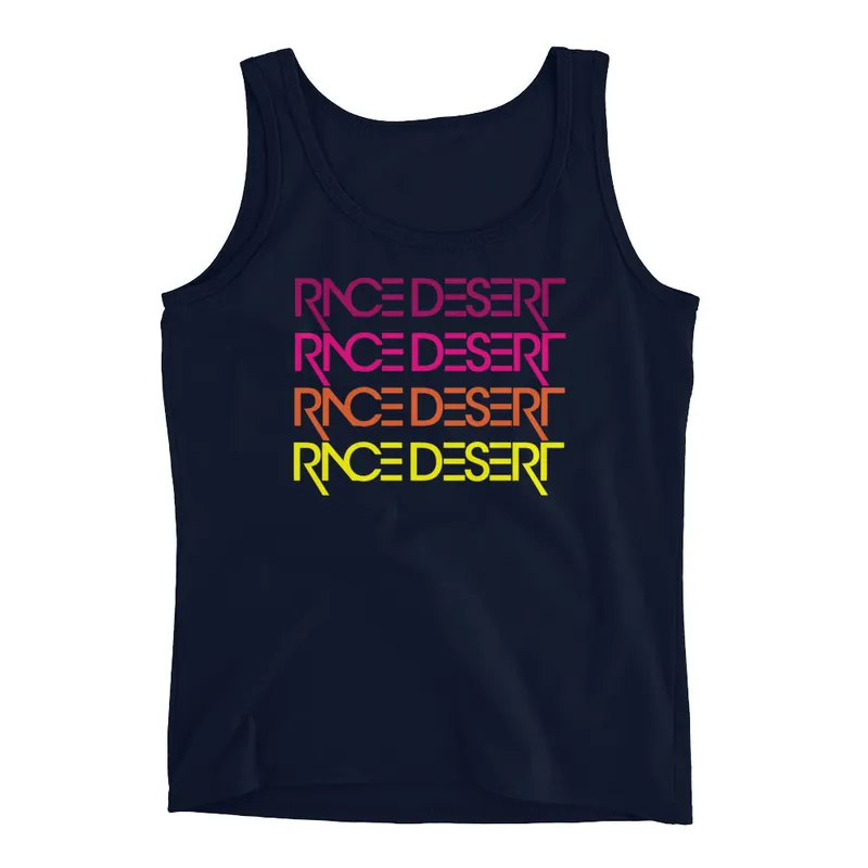 Womens Race Desert Sunset Tank Top - Navy