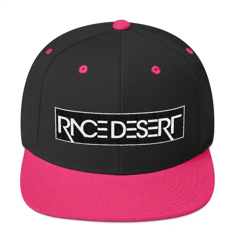 Pink and Black Race Desert Stencil Snapback Hat