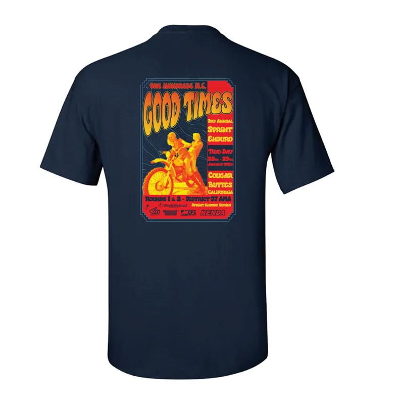 Design 2 Official 100's MC Good Times Sprint Enduro 2023 Event Shirt - Race Desert